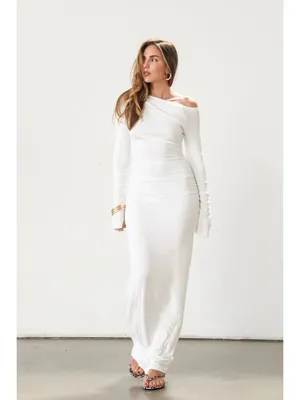 SNDYS Reyna Maxi Dress in White Medium New Womens Long Gown thumbnail 12