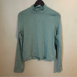 Allbirds Quarter Zip Pullover Natural Run Mid Layer Green Hush Athleisure Casual thumbnail 2