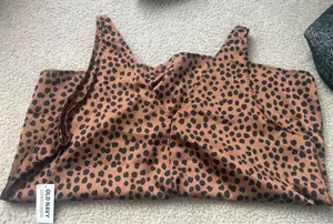 Old Navy V-Neck Satin Sleeveless Top Animal Print thumbnail 3