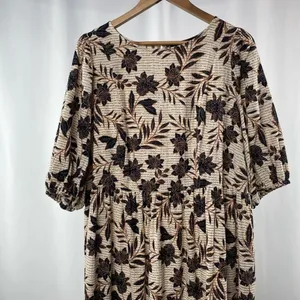 Eloquii Floral Puff Sleeve Midi Dress‎ in Cream Size 16 thumbnail 6