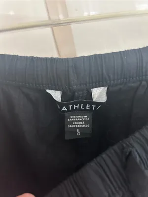 Athleta Wide Leg Black Linen Pants Size Large Drawstring Athleisure NWOT thumbnail 3