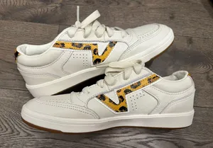 Vans off white cheetah print stripe sneakers thumbnail 1