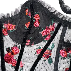 For Love & Lemons Rosebud Black Bustier Corset Top XS thumbnail 7