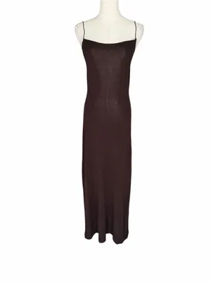 DISSH - Chocolate Brown Lightweight Knit Maxi Dress Sz S thumbnail 2