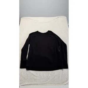 Athleta Womens Black Tulip Hem Raglan Sleeve Modal Sweatshirt Large L 4602 thumbnail 2