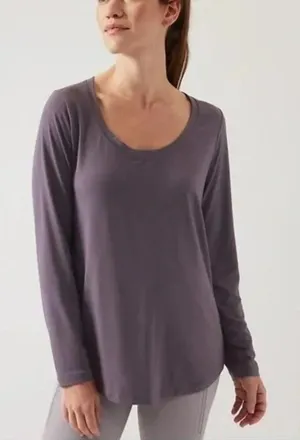 Athleta Dusty Purple Stratus II Long Sleeve Top‎ thumbnail 1