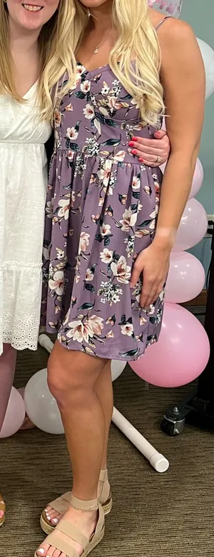 Purple floral dress Size M thumbnail 1