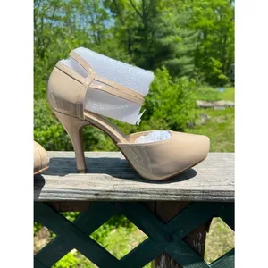 Dream Paris Office-02 Mary Jane Double Ankle Strap Heels Sz 9.5 Nude/Pat NIB thumbnail 2