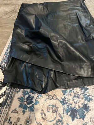 Zara Black Faux Leather Asymmetric Mini Skirt thumbnail 4