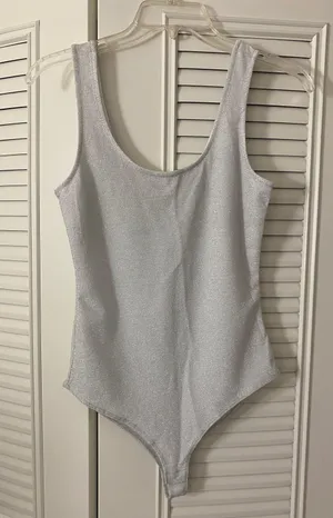 Sparkle Bodysuit Silver Size M thumbnail 1