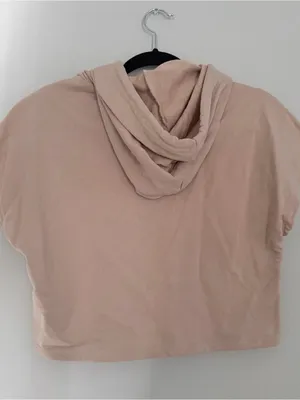 12th Tribe Cropped Boxy Hoodie in Tan thumbnail 2