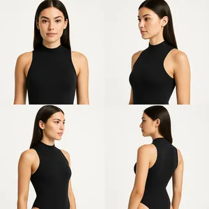 NEW Abercrombie & Fitch Soft AF Black Sleeveless Tank Bodysuit Womens Size XS thumbnail 2