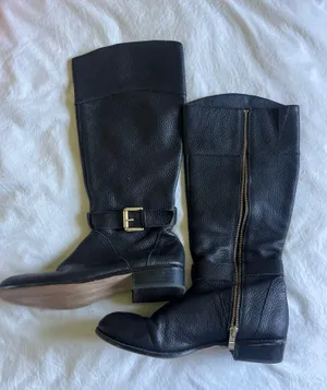 Lands' End Black leather boots thumbnail 1