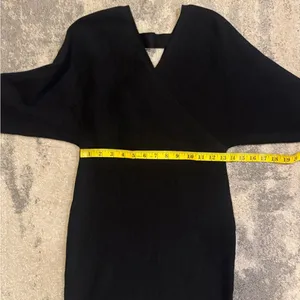 Black V-Neck Sweater Dress (No Brand) thumbnail 4
