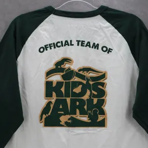 Sport Tek‎ White Green Mineritos Baseball Tee Tshirt Raglan Top L Large thumbnail 4