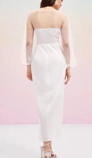 Pearl Mesh White Dress Size XS thumbnail 3
