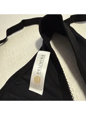 Delimira Front Close Unlined Bra 34DD Underwire W601 Black NWT Racerback thumbnail 9