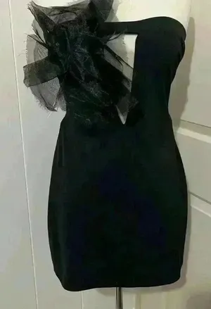 Katie May $250 Black‎ Mini Strapless Dress Prom Hoco Homecoming Witchy Whimsy thumbnail 1