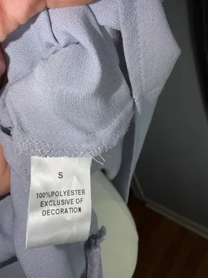 THML Anthropologie Light Blue V-Neck Smocked Sleeve Top thumbnail 9