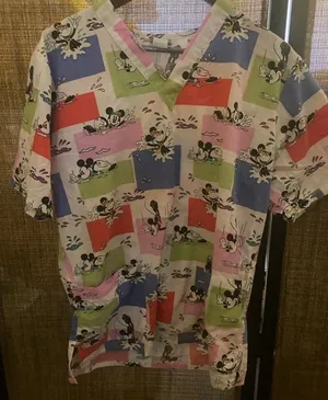 Vintage Disney Mickey Mouse scrub top size small thumbnail 1