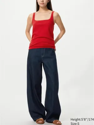 Uniqlo Pointelle Tank Top NWT Red Medium thumbnail 7