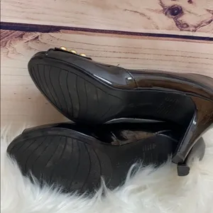 Dexter Patten Black Heels with Gold Buttons 8 thumbnail 7