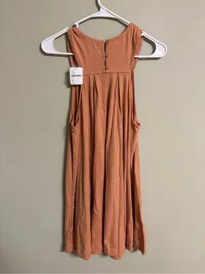 Free People Beat The Heart Tunic Dress Size Medium Peach Orange New 100% Cotton thumbnail 3