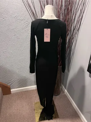 🌺Nwt Oh Polly Ginette Black Long Sleeve Maxi Dress Size Medium🌺 thumbnail 4