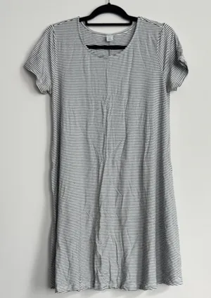 Old Navy Black and White Striped Dress Size M thumbnail 1