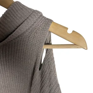 Ella Moss Barley Gray Cut Out Cashmere Blend High Neck Knit Tunic Sweater Size M thumbnail 8