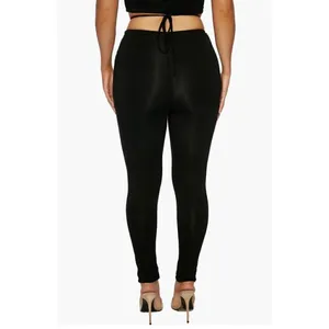 Naked Wardrobe Rich Leggings Size M Black Tie Wrap Waist Ruched Alternative Chic thumbnail 2