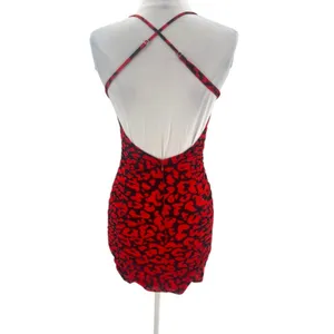 MICHAEL COSTELLO x REVOLVE Afton Mini‎ Dress in Red & Black Leopard Sz XS thumbnail 3