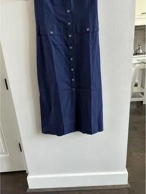 J Crew Shirt Dress Blue Navy Maxi Size 2 NEW thumbnail 2