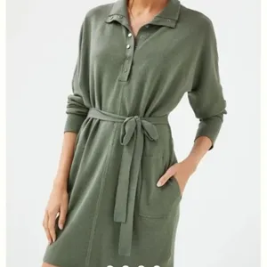 Anthropologie Daily Practice Moss Green Knit Dress Size Small thumbnail 1