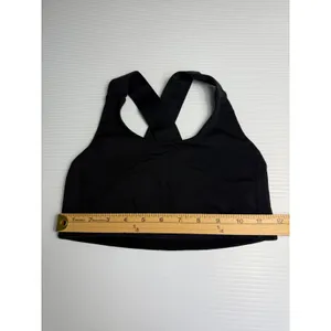 Lululemon Sports Bra Criss Cross Back Black‎ Athletic Workout Top size 6 thumbnail 3