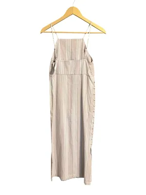 NWT Urban Outfitters Sicily Linen‎ Side Button Midi Dress Medium thumbnail 6