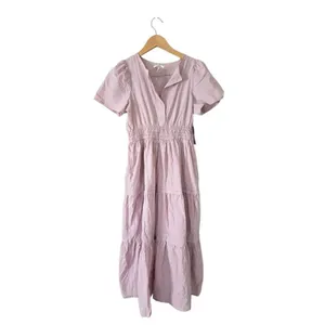 Stitchdrop Cotton Maxi‎ Dress Size Small Pink Elastic Waist Tiered Skirt NEW thumbnail 2