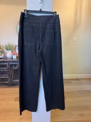 Halara Flex High Waisted Multiple Pockets Wide Leg Jeans Black Size L thumbnail 4