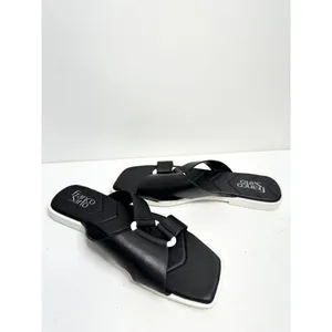 Franco Sarto Sandals Womens Size 9.5 Leather Black/White Open Toe thumbnail 9