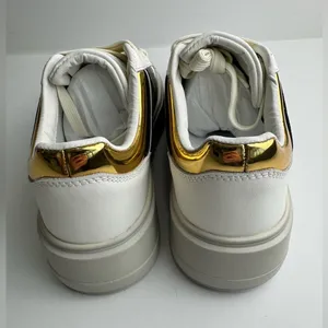 Roberto Cavalli leather White and Gold Women's Sneakers thumbnail 11