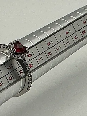 Pandora Red Heart Halo Sterling Silver Ring Size 6.5 thumbnail 7
