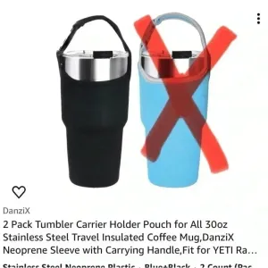 Bottle‎ Coozie for up to 30 oz Yeti, Stanley Ozark Travel Mugs Clips on Bag thumbnail 3