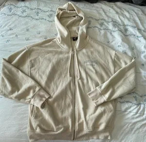 Beige Pacsun zip up hoodie with pockets and hood. Size M. thumbnail 2