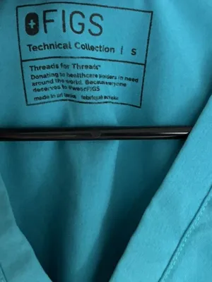 FIGS Catarina Women’s Sz S Scrub Top Teal Blue Technical Collection One Pocket thumbnail 7