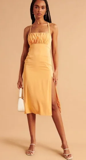Abercrombie Yellow Midi Dress thumbnail 1