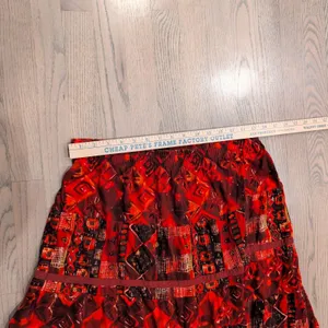 Vintage Carole Little Sport Red Geometric Tiered Cotton Midi Skirt Size Medium thumbnail 2
