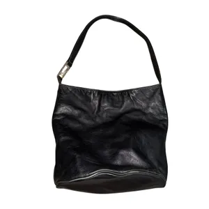Lauren Ralph Lauren Hobo Bag Womens Medium Black Good Leather‎ LRL Logo Buckle thumbnail 2