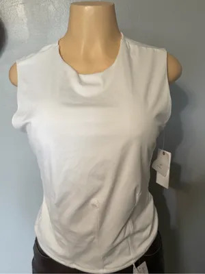 Good American White Sleeveless Crew Tank Top thumbnail 1
