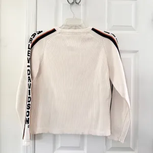Harley Davidson Women Ivory Spellout Sleeve Ribbed Heavy Knit Sweater XL Y2K thumbnail 7
