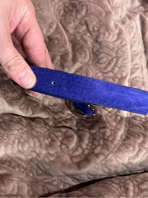 Vintage Purple Suede Belt with Gold-Tone Buckle thumbnail 3